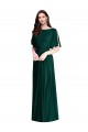 Purcahse  V-Back Bell Sleeves Bateau Neck A-Line Soft Chiffon Semi Formal Evening Dress UK