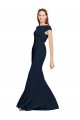 Purcahse  Open Back Sleeveless Boat Neck A-Line Stretch Crepe Formal Evening Dress UK