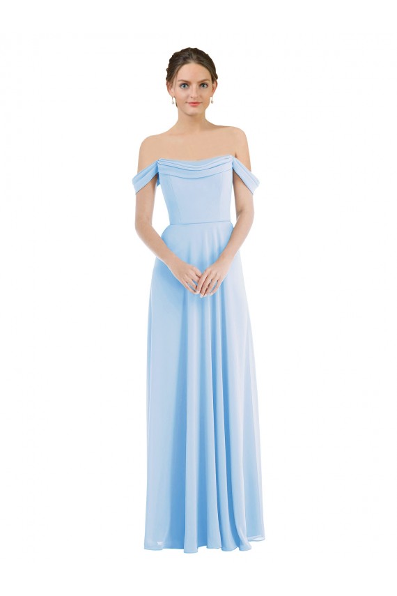 Purcahse  Sleeveless Off the Shoulder A-Line Soft Chiffon Formal Evening Gown UK