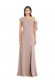 Purcahse  Dusty Pink Sleeveless Off the Shoulder A-Line Stretch Crepe Formal Evening Dress UK