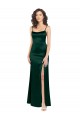 Purcahse  Open Back Sleeveless Scoop Neck A-Line Stretch Satin Formal Evening Dress UK