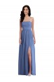 Purcahse  Low Back Windsor Blue Sleeveless Spaghetti Straps A-Line Soft Chiffon Semi Formal Evening Dress UK