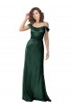 Purcahse  V-Back Sleeveless Off the Shoulder A-Line Stretch Satin Formal Evening Dress UK