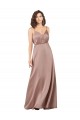 Purcahse  Sleeveless V-Neck A-Line Silky Satin Formal Evening Gown UK