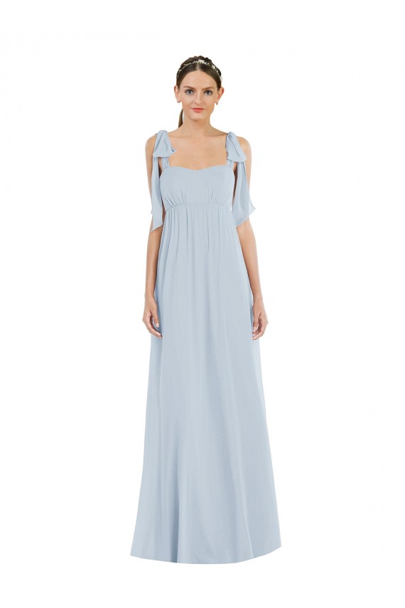 Purcahse  Low Back Sea Glass Sleeveless Spaghetti Straps A-Line Soft Chiffon Semi Formal Evening Dress UK