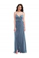 Purcahse  Low Back Dusty Blue Sleeveless Sweetheart A-Line Stretch Velvet Semi Formal Evening Dress UK