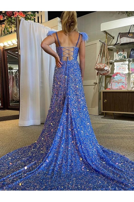 Purcahse  Sleeveless V-Neck A-Line Velvet Sequin Evening Dress UK