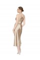 Purcahse  Sleeveless V-Neck A-Line Silky Satin Formal Evening Dress UK