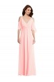 Purcahse  V-Back Cold Shoulder V-Neck A-Line Soft Chiffon Semi Formal Evening Dress UK