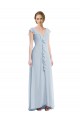 Purcahse  V-Back Sea Glass Sleeveless V-Neck A-Line Soft Chiffon Black Tie Evening Dress UK