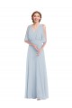 Purcahse  Half Sleeves V-Neck A-Line Soft Chiffon Evening Dress UK