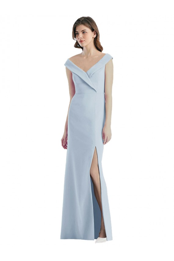 Purcahse  Sleeveless Off the Shoulder A-Line Stretch Crepe Black Tie Evening Dress UK