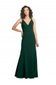 Purcahse  V-Back Midnight Green Sleeveless V-Neck A-Line Stretch Crepe Evening Dress UK