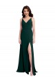 Purcahse  V-Back Midnight Green Sleeveless V-Neck A-Line Stretch Crepe Formal Evening Dress UK