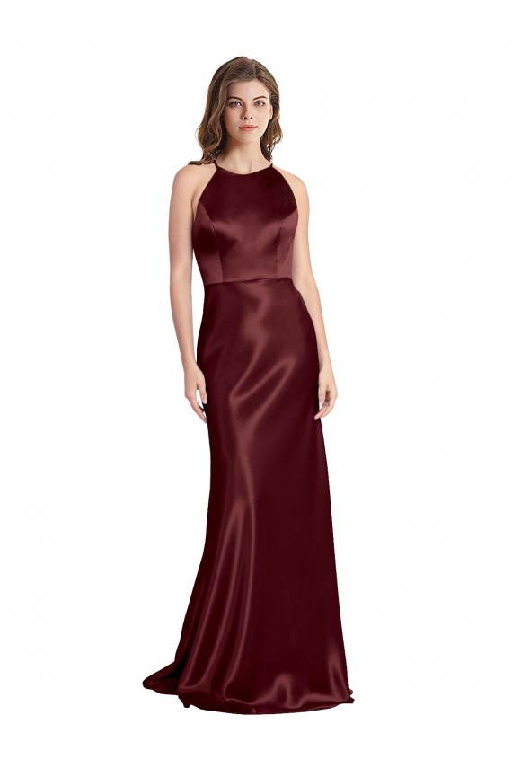 Purcahse  Sleeveless Spaghetti Straps A-Line Stretch Satin Formal Evening Dress UK