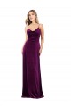 Purcahse  Criss Cross Back Sleeveless Scoop Neck A-Line Stretch Velvet Formal Evening Dress UK