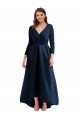 Purcahse  Long Sleeves V-Neck Ball Dress Spandex High Low Plus Size Evening Dress UK