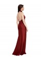 Purcahse  Backless Sleeveless Halter Neck A-Line Stretch Satin Black Tie Evening Dress UK
