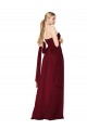 Purcahse  Burgundy Sleeveless Sweetheart A-Line Soft Chiffon Evening Dresses UK