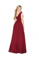Purcahse  V-Back Sleeveless V-Neck A-Line Soft Chiffon Black Tie Evening Dress UK