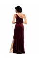 Purcahse  Sleeveless One Shoulder Column Stretch Velvet Formal Evening Dress UK