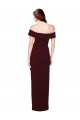 Purcahse  Low Back Burgundy Gold Sleeveless Off the Shoulder Mermaid Stretch Crepe Formal Evening Dress UK