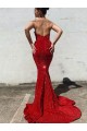 Purcahse  Sleeveless Sweetheart Mermaid Velvet Sequin Evening Gown UK