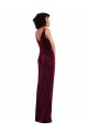 Purcahse  Sleeveless V-Neck Sheath Stretch Velvet Semi Formal Evening Dress UK