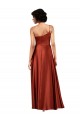 Purcahse  Burnt Orange Sleeveless One Shoulder A-Line Silky Satin Black Tie Evening Dress UK