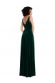 Purcahse  V-Back Dark Green Sleeveless V-Neck A-Line Stretch Velvet Evening Dress UK