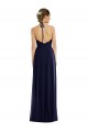 Purcahse  Open Back Dark Navy Sleeveless Halter Neck A-Line Soft Chiffon Semi Formal Evening Dress UK