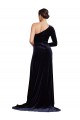Purcahse  Long Sleeves One Shoulder A-Line Stretch Velvet Formal Evening Dress UK