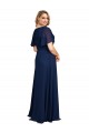 Purcahse  Short Flutter Sleeves V-Neck A-Line Soft Chiffon Plus Size Formal Evening Dress UK