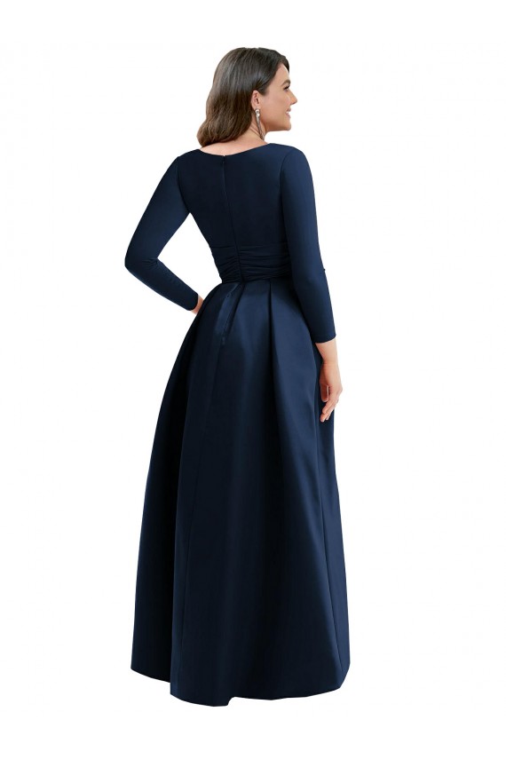 Purcahse  Long Sleeves V-Neck Ball Dress Spandex High Low Plus Size Evening Dress UK