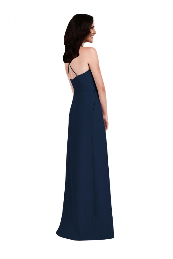 Purcahse  Criss Cross Open Back Sleeveless Halter Neck Trumpet Stretch Crepe Semi Formal Evening Dress UK