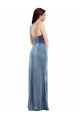 Purcahse  Low Back Sleeveless Spaghetti Straps Trumpet Stretch Velvet Formal Evening Dress UK