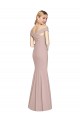 Purcahse  Criss Cross Back Sleeveless Off the Shoulder Trumpet Stretch Crepe Semi Formal Evening Dress UK