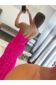 Purcahse  Fuchsia Sleeveless Strapless Sheath Velvet Sequin Evening Dress UK