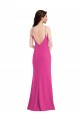 Purcahse  Open Back Fuchsia Sleeveless Halter Neck Trumpet Stretch Crepe Formal Evening Dress UK