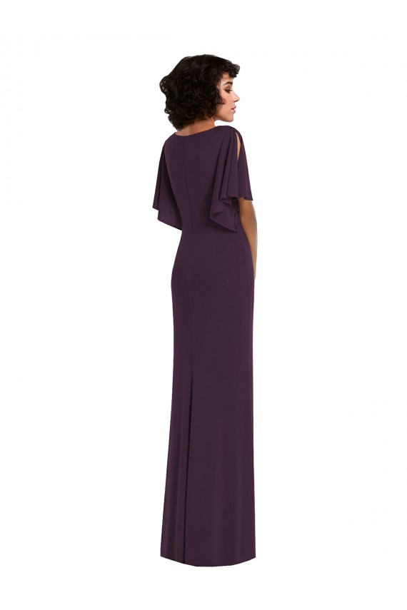 Purcahse  Split Sleeves V-Neck Sheath Spandex Formal Evening Dress UK