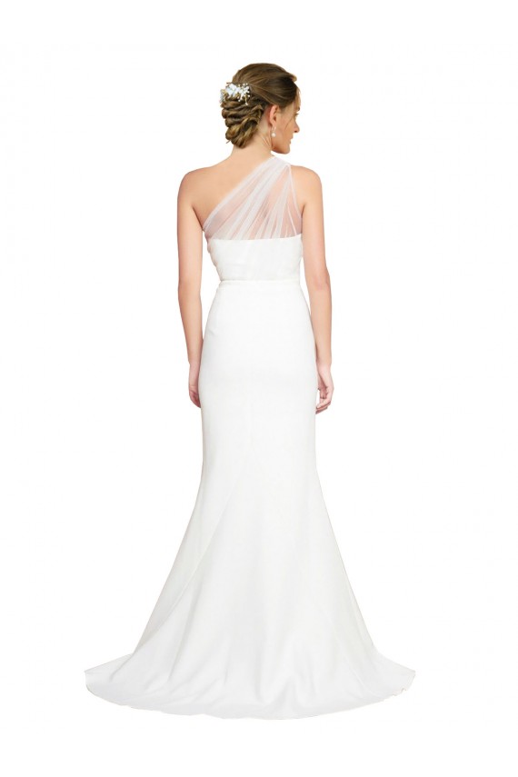 Purcahse  Sleeveless One Shoulder Mermaid Stretch Crepe & Tulle Formal Evening Dress UK