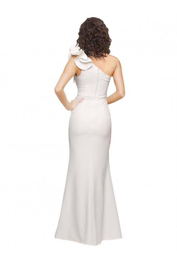 Purcahse  Sleeveless One Shoulder Sheath Stretch Crepe Formal Evening Dress UK