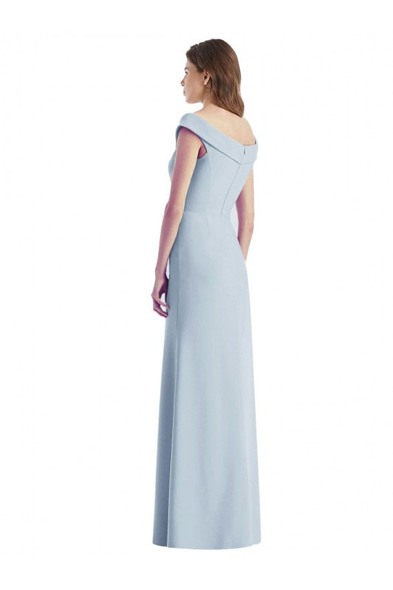 Purcahse  Sleeveless Off the Shoulder A-Line Stretch Crepe Black Tie Evening Dress UK