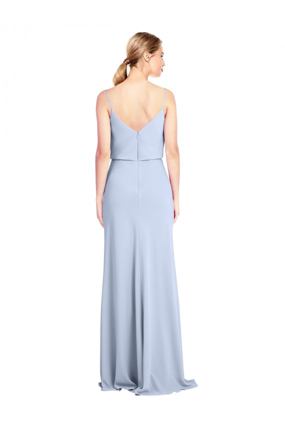 Purcahse  V-Back Sleeveless Cowl Neck Sheath Stretch Crepe Evening Dress UK