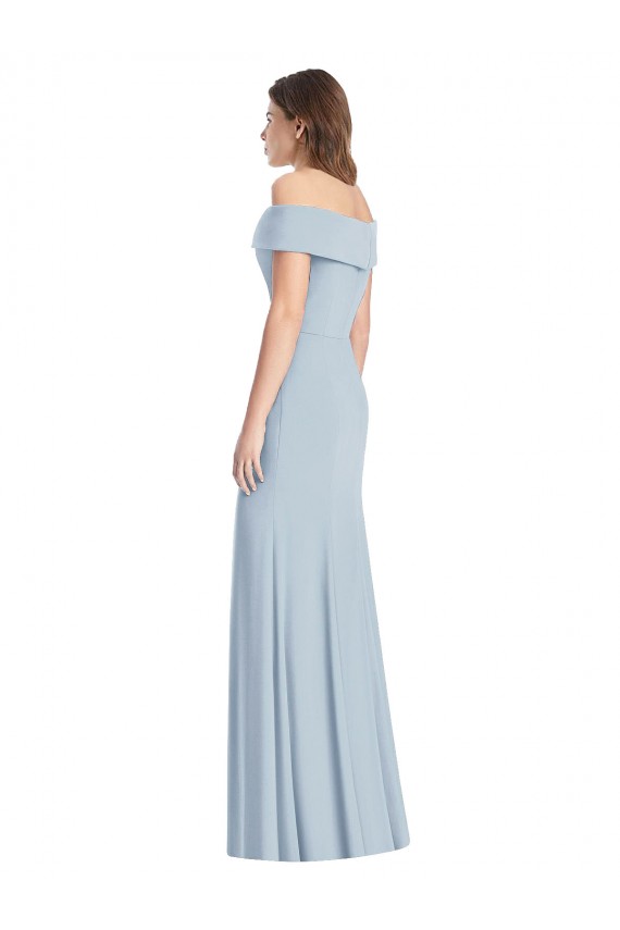 Purcahse  Sleeveless Off the Shoulder Trumpet Stretch Crepe Long Evening Dress UK