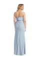 Purcahse  Low Back Light Sky Blue Sleeveless Strapless Trumpet Stretch Crepe Semi Formal Evening Dress UK
