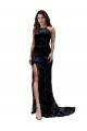 Purcahse  Open Back Sleeveless High Neck Mermaid Lace Black Tie Evening Dress UK