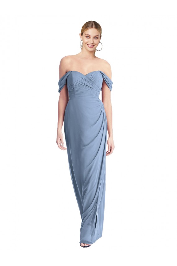 Purcahse  Low Back Sleeveless Off the Shoulder Mermaid Soft Chiffon Semi Formal Evening Dress UK
