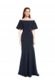 Purcahse  Short Sleeves Off the Shoulder Mermaid Stretch Crepe Evening Dress UK