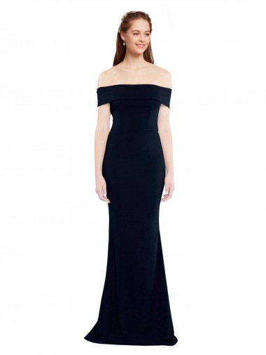 Purcahse  Keyhole Back Sleeveless Off the Shoulder Mermaid Stretch Crepe Evening Dress UK